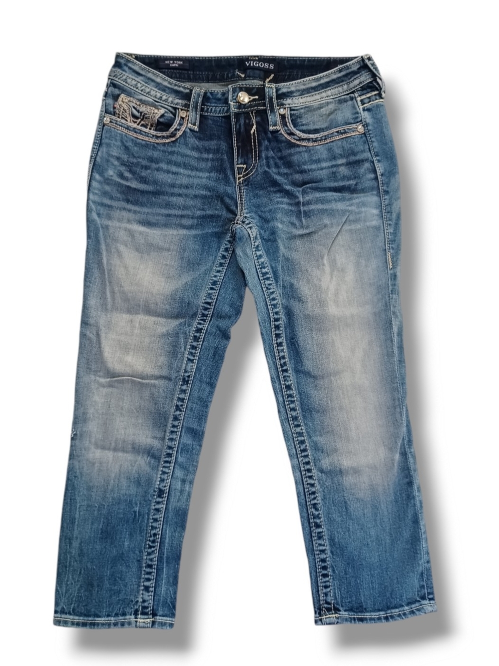 Vigoss Jeans Cropped Capri New York Heritage Fit Stretch Lowrise Size 4 Size 3
